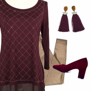 Gold Studded Tunic Top